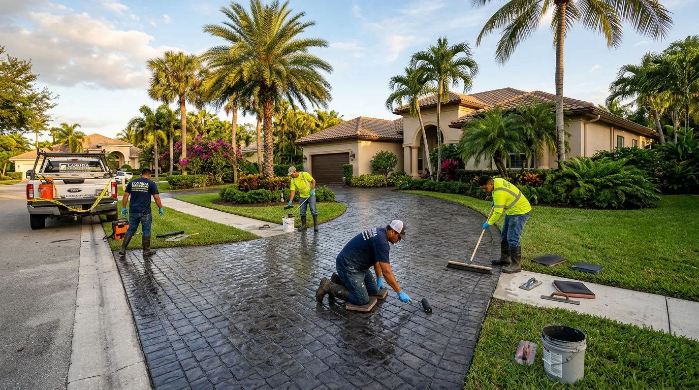 Professional concrete services in Sarasota, Florida — driveways, stamped concrete, patios